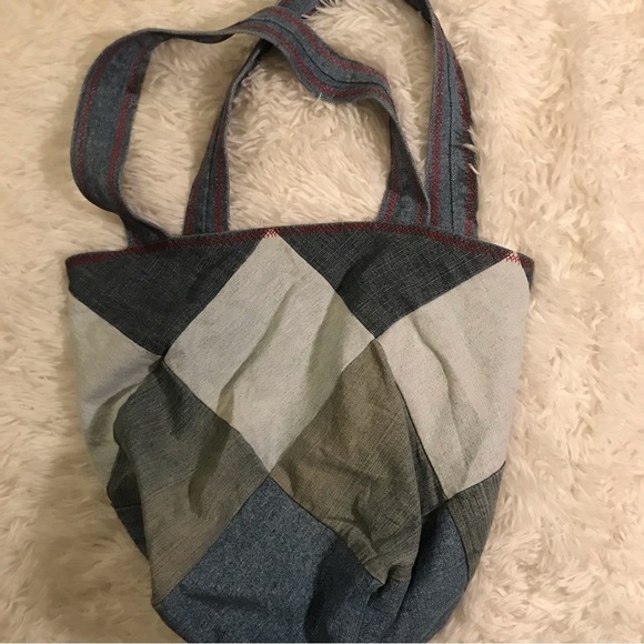 𝅺HOMEMADE/ handmade denim purse/ tote/ bucket bag. - Picture 6 of 8
